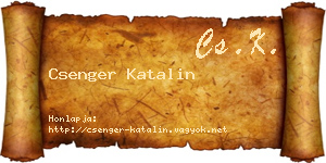 Csenger Katalin névjegykártya